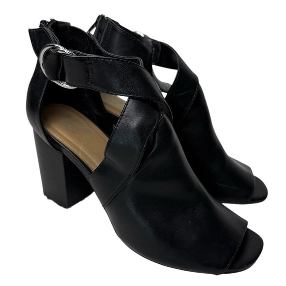 Apt 9 Block Heel Peep Toe Booties With Ankle Strap Size 10 90s Festival Wedding - Picture 1 of 12